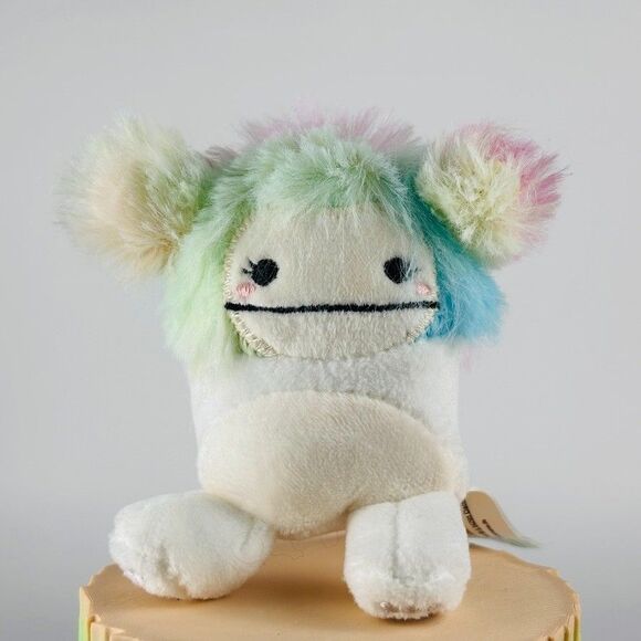 Squishmallow 2.5" Zaylee the Bigfoot Micromallow White & Rainbow Stuffed Plush - Picture 1 of 4